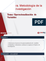 Presentación Operacionalización de Variables