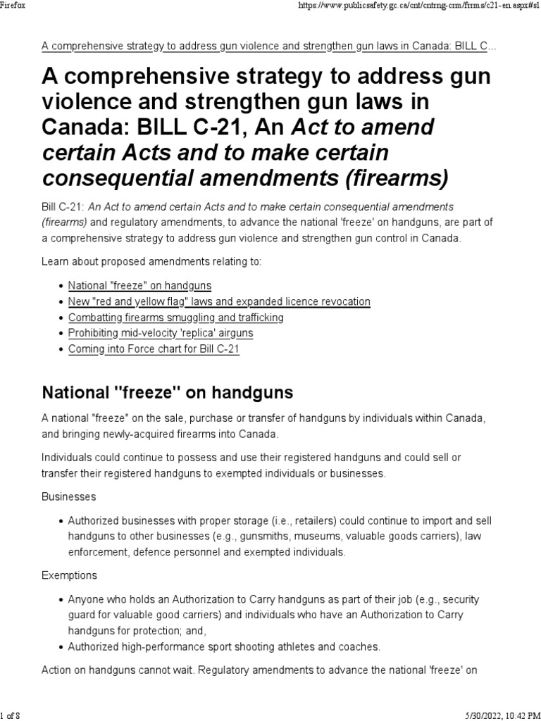 A Comprehensive Strategy To Address Gun Violence and Strengthen Gun Laws in Canada PDF