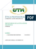 Ética Profesional - Importancia de La Etica en Mi Profesion