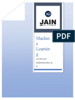 Machin e Learnin G: Lab Record Implementation in R