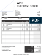 Wine Purchase Order Template