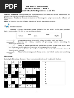 SPA Music 7 (Instruments) Quarter 1-Module 1-Week 1 Elements of Artistic Expressions in All Arts
