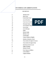 List of symbols and abbreviations for reinforced concrete design