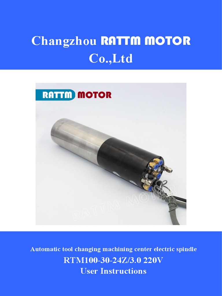 Changzhou RATTM MOTOR Co.,Ltd: RTM100-30-24Z/3.0 220V User Instructions ...