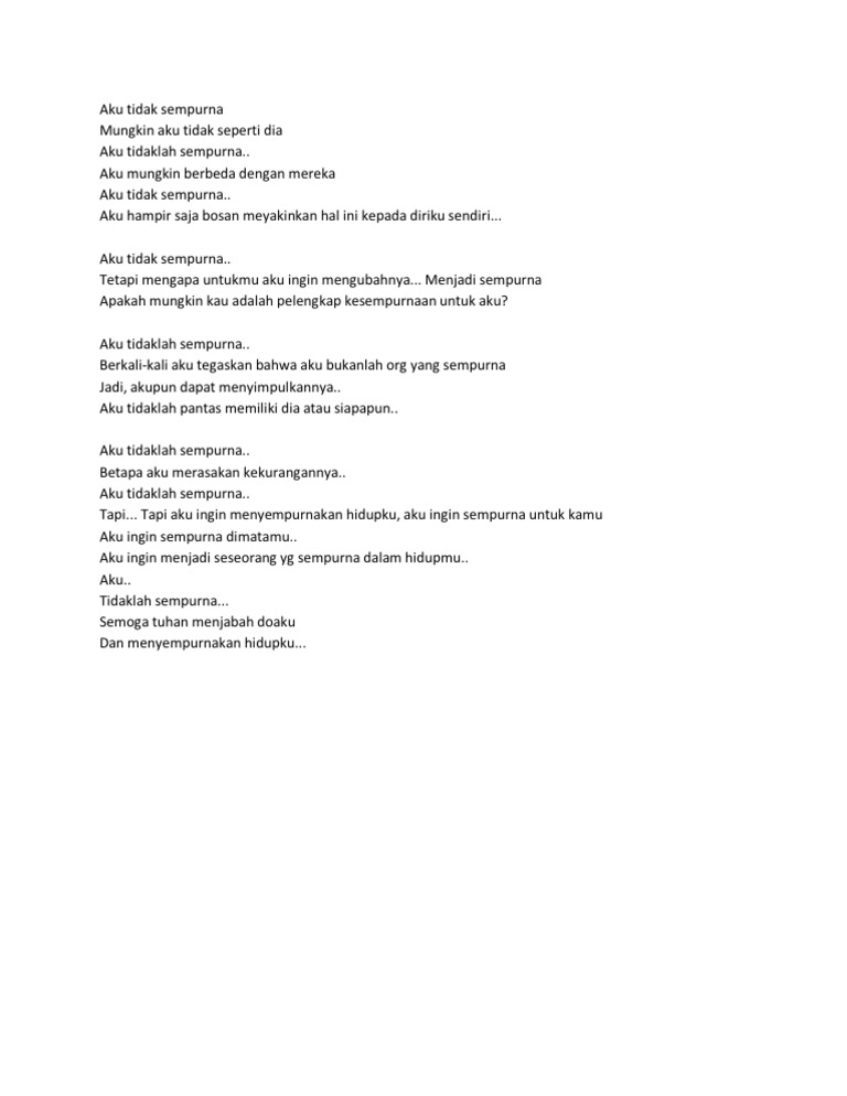 Aku Tidak Sempurna Pdf