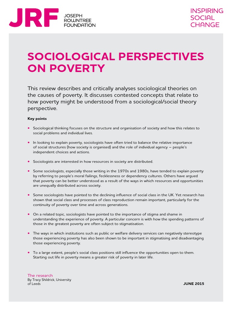 Sociological Perspectives on the Structural Causes and Social