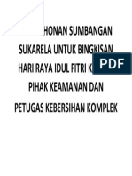 Permohonan Sumbangan Sukarela Untuk Bantuan Hari Raya Idul Fitri Kepada Pihak Keamanan Dan Petugas Keamanan Komplek