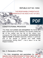 Republic Act No. 10354: The Responsible Parenthood and Reproductive Health Act of 2012