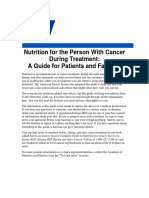 Nutrition For The Person With Cacner During TX - A Guide For Patients Adn Families - American Cancer Society Booklet