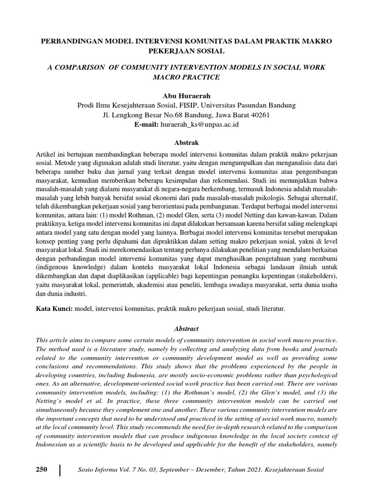 Perbandingan Model Intervensi Glen dan Netting | PDF | Karier ...