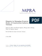 Disputes in Managing Projects: A Case Study of Construction Industry in Vietnam
