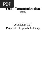 Oral Communication: Principle of Speech Delivery