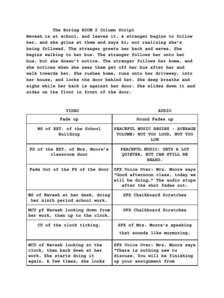Suspenseful School Encounter Script | PDF