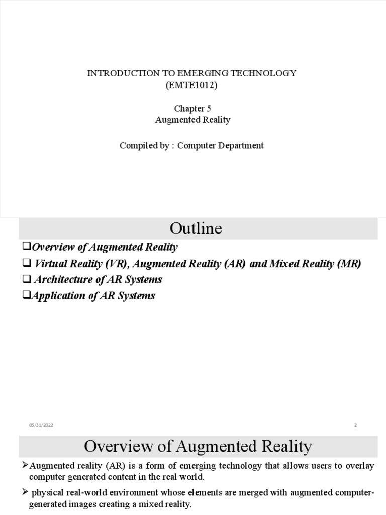 Chapter 5 AR | PDF | Virtual Reality | Augmented Reality