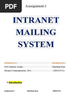 Intranet Mailing System: Asssignment-1