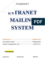 Intranet Mailing System: Asssignment-1