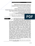 Preparasi Titanium Fosfat Sebagai Bahan Elektrolit Padat Untuk Baterai Sekunder