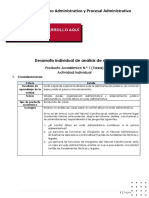 Derecho Administrativo y Procesal Administrativo - Producto Academico I