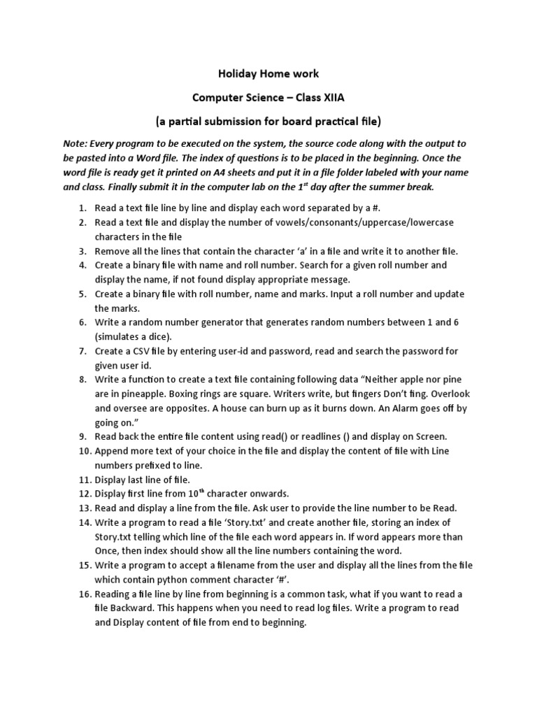 HHW 12A CS Programming Assignment | PDF | Computer File | Filename