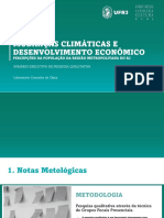 Pesquisa Mudanças Climáticas e Desenvolvimento Econômico: Percepções Da População Da Região Metropolitana Do Rio