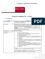 Dirección y Organización de Empresas Producto Academico I