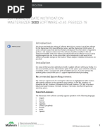Software Update Notification For Mastersizer 3000 v3.40 (PSS0223-18)
