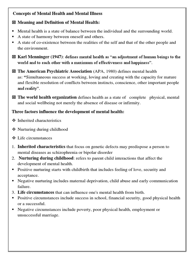 Understanding Mental Health Concepts | PDF | Mental Disorder | Psychosis