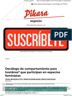 Decálogo de Compartamiento para Hombres Que Participan en Espacios Feministas