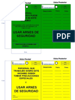 Tarjetas para Inspeccion de Andamios