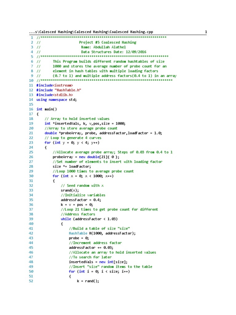 Coalesced Hashing | PDF | Array Data Structure | Algorithms