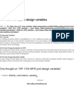 WELD-API 1104 WPS Joint Design Variables - AMARINE