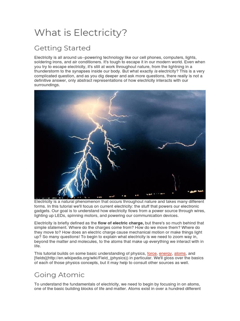 What Is Electricity | PDF | Atoms | Electric Charge