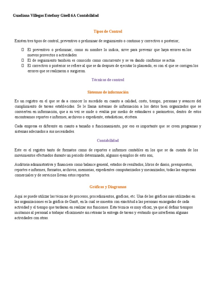 Tipos de Control | PDF | Contabilidad | Auditoría