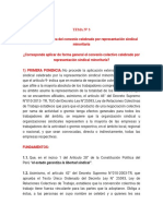 Aplicación Extensiva Del Convenio Celebrado Por Representación Sindical Minoritaria