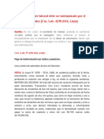 Todo Accidente Laboral Debe Ser Indemnizado Por El Empleador