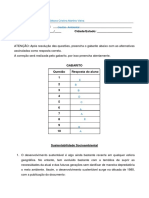 Avaliação Da Unidade - Sustentabilidade Socioambiental