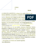 Taller Variación Linguística Textos I Julio 24