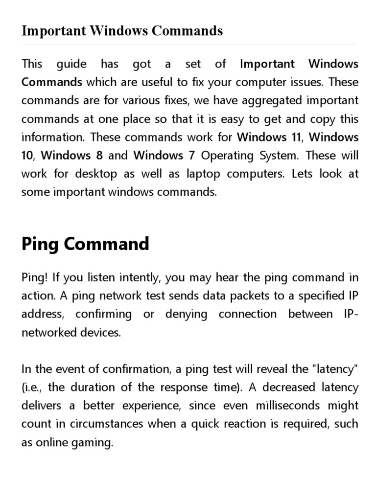 Hows - Tech - Important Windows Commands | PDF | Microsoft Windows ...