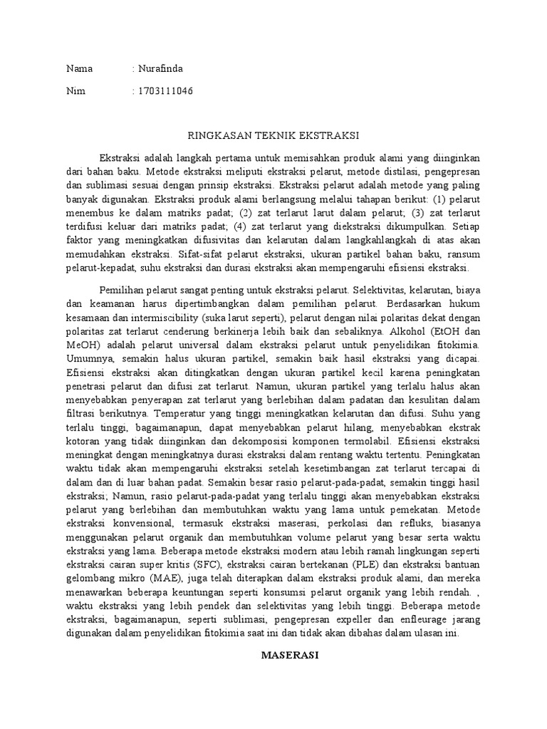 Ekstraksi Produk Alami dan Termolabil | PDF