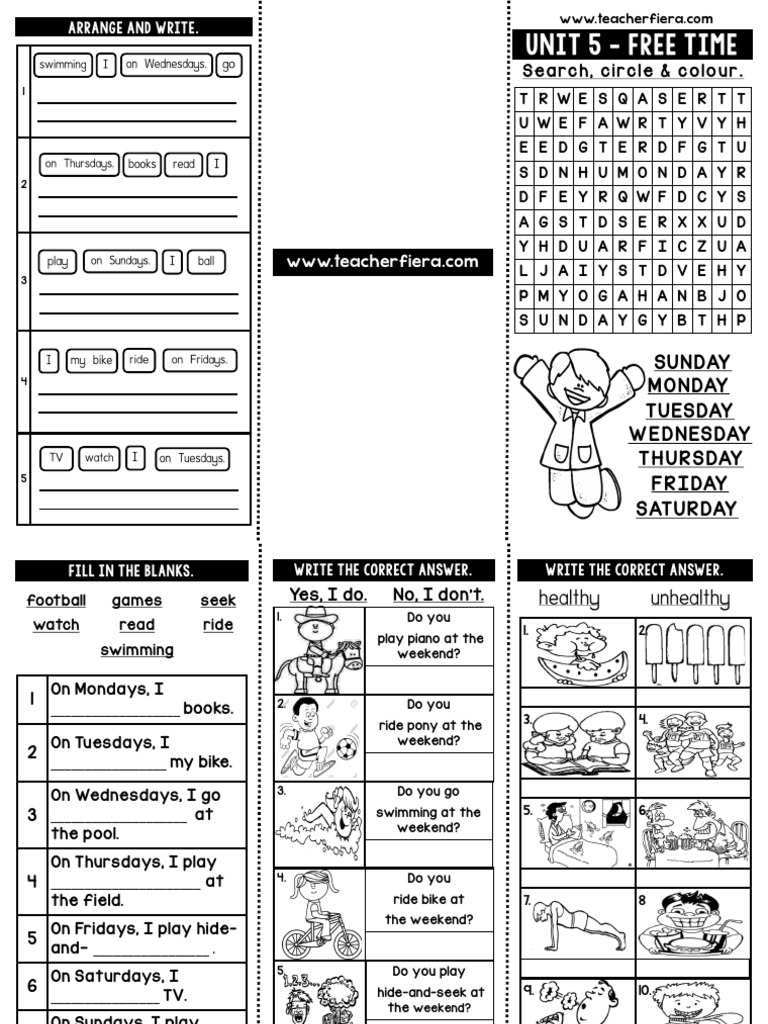 Brochure Unit 5 Free Time | PDF