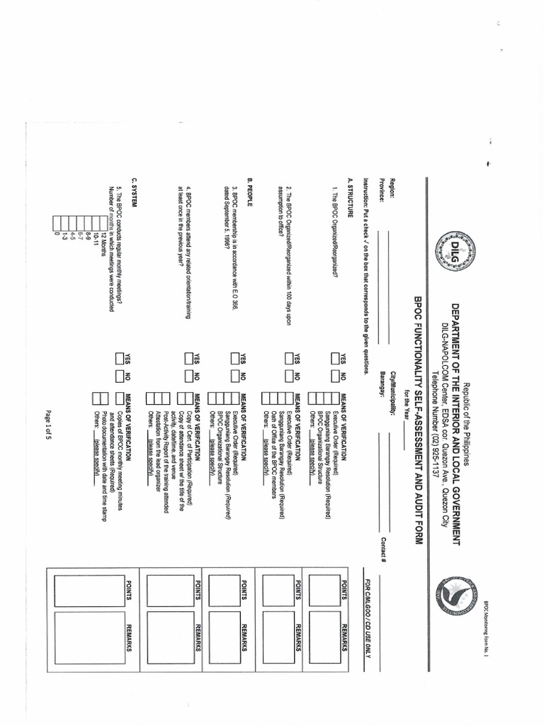 BPOC Functionality Self Assessment PDF