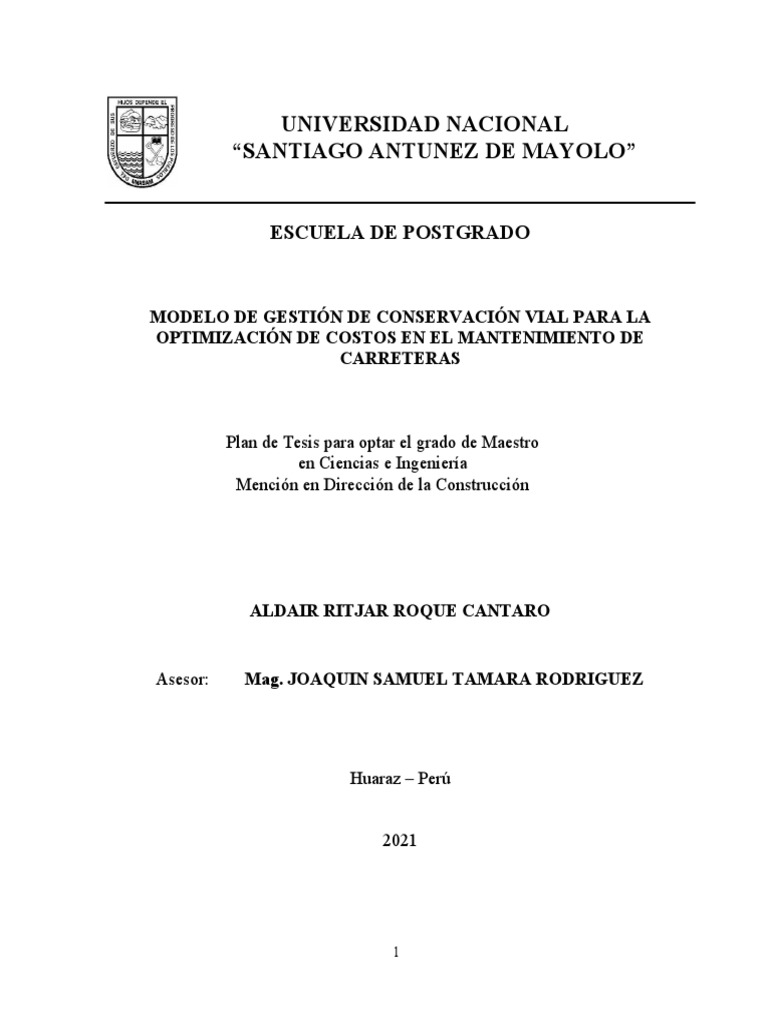 Modelo de Gestión Vial para Reducir Costos | PDF | Presupuesto | La ...