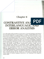 Contrastive Analysis, Interlanguage, and Error Analysis