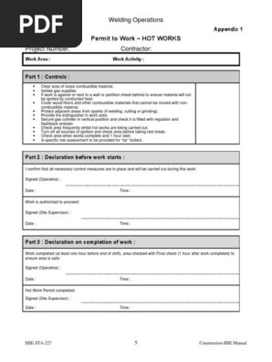 hot work permit