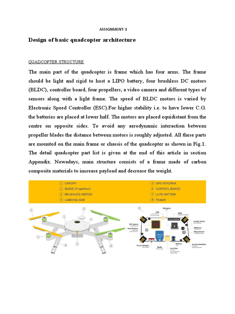 Design of Basic Quadcopter Architecture: Assignment-3 | PDF ...