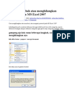 Cara Menambah Atau Menghilangkan Pasword Pada MS Excel 2007
