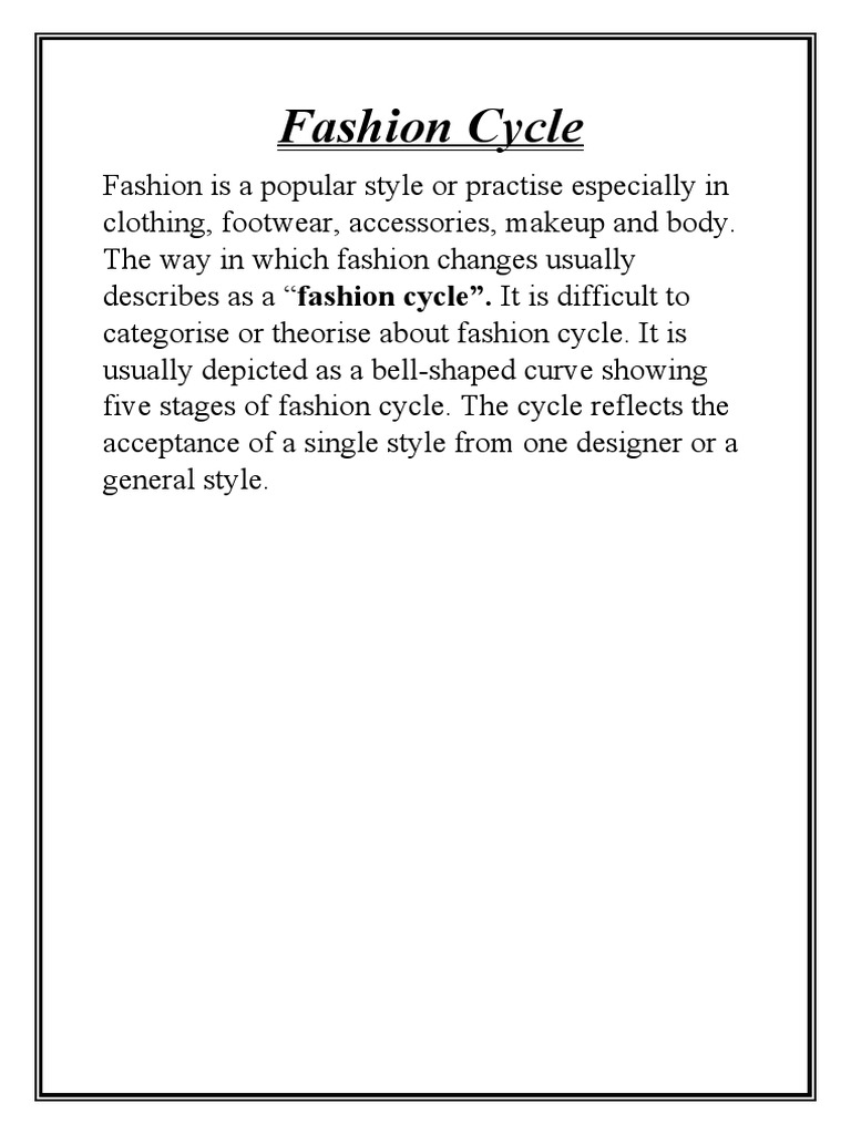 Fashion Cycle Stages PDF Fashion Color