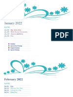 2022 Monthly Calendar Template Kindergarten 06