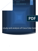 A Case Study and Analysis of Coca Cola Company: Module Code: MAN00024I Module Title: Strategy, Management and Society