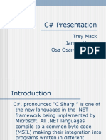 C# Presentation Covers Key Features Like OOP, Enumerators, and Namespaces